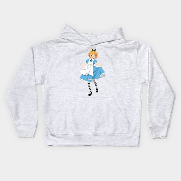 Emma in Wonderland Kids Hoodie by katelin1